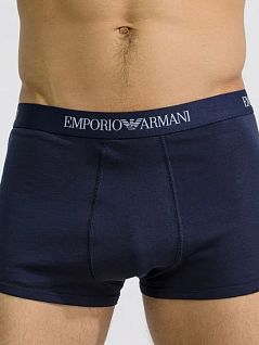 Набор боксеров из хлопка и эластана (синий, серый, черный) (3шт) Emporio Armani RT111610_CC722 94235